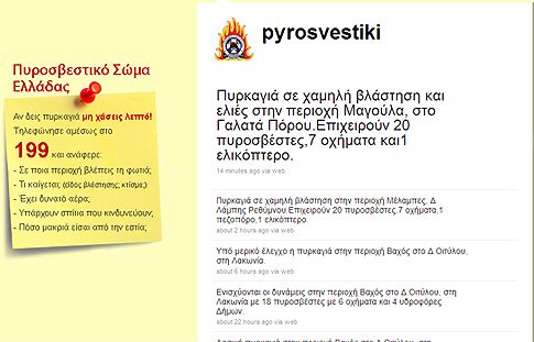 Το Πυροσβεστικό Σώμα επιχειρεί και στο Twitter